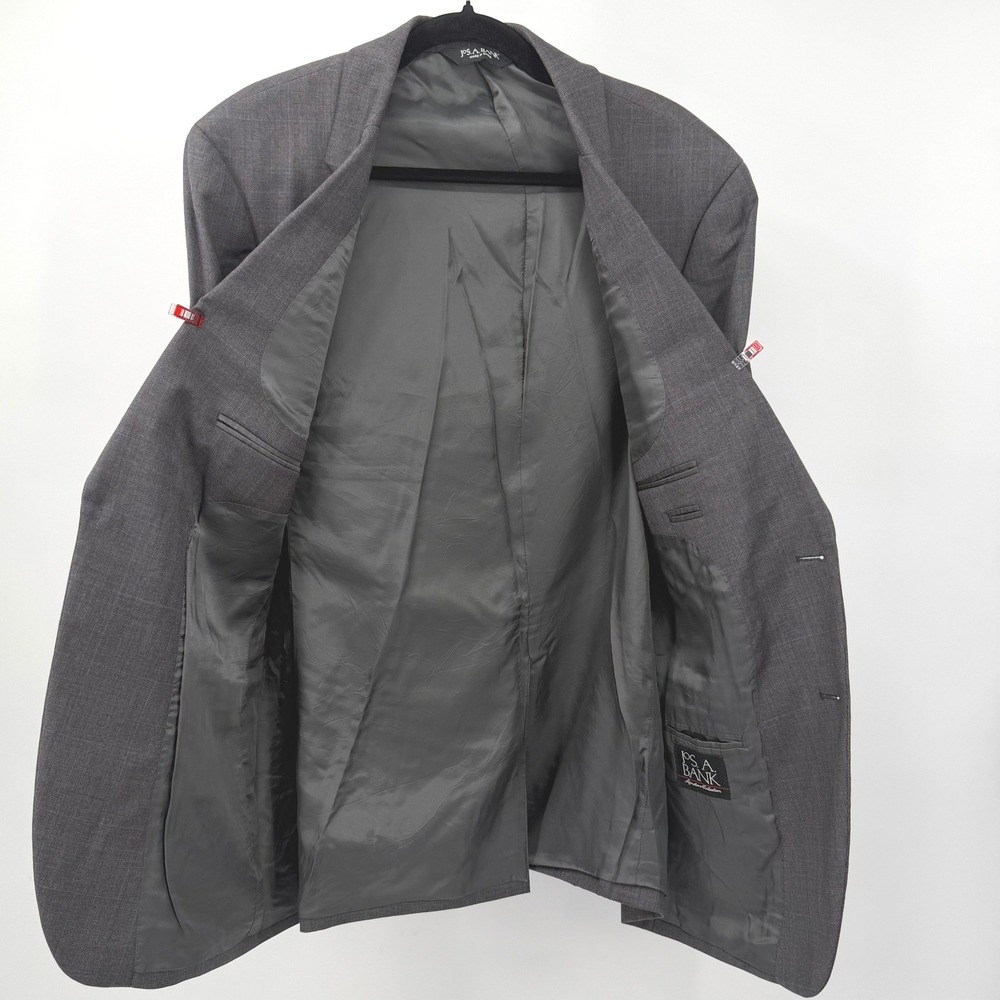 Jos. A. Bank 43R 100% Wool Sport Blazer Grey Glen‎ Plaid Signature Collection - Picture 2 of 10
